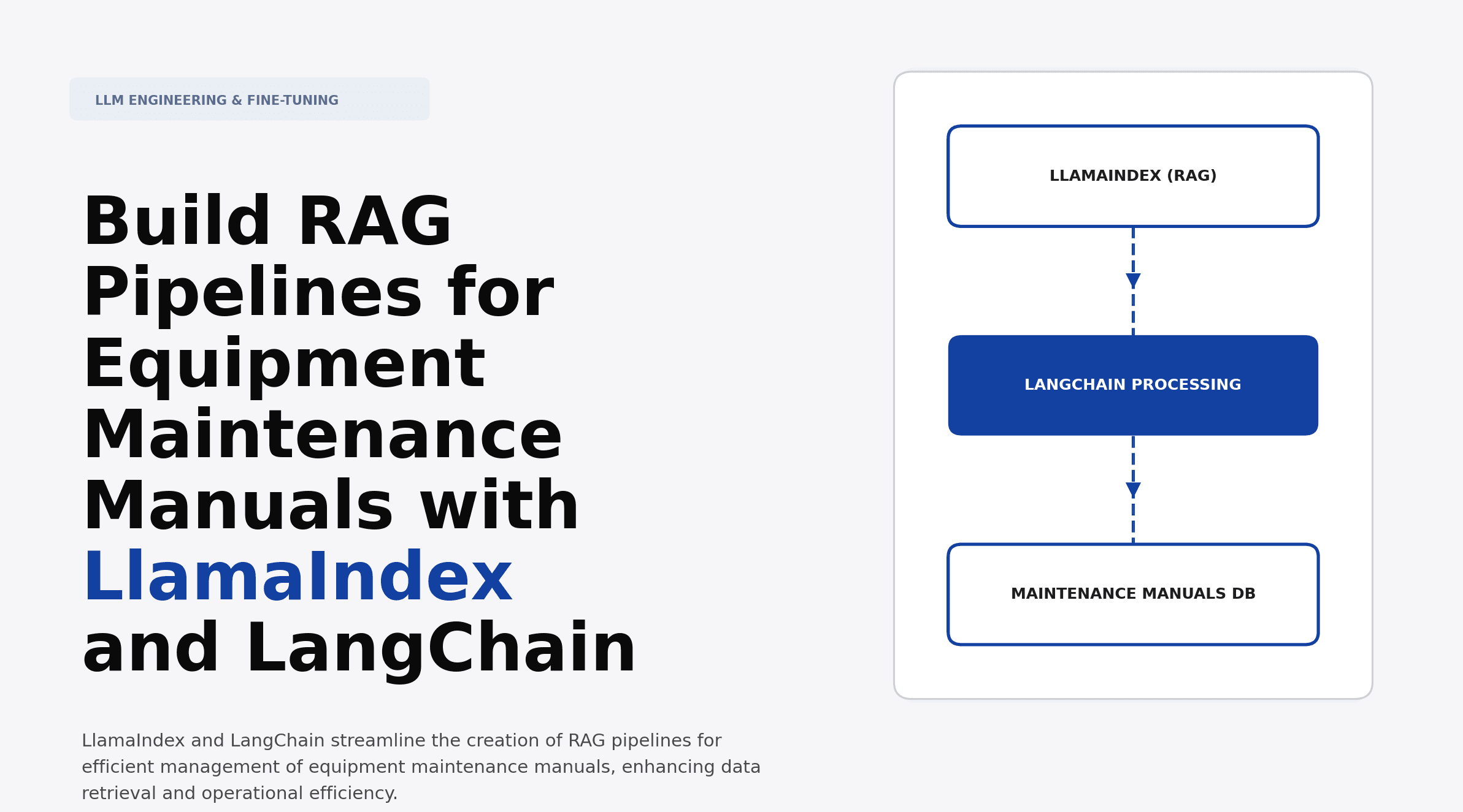Build RAG Pipelines for Equipment Maintenance Manuals with LlamaIndex and LangChain