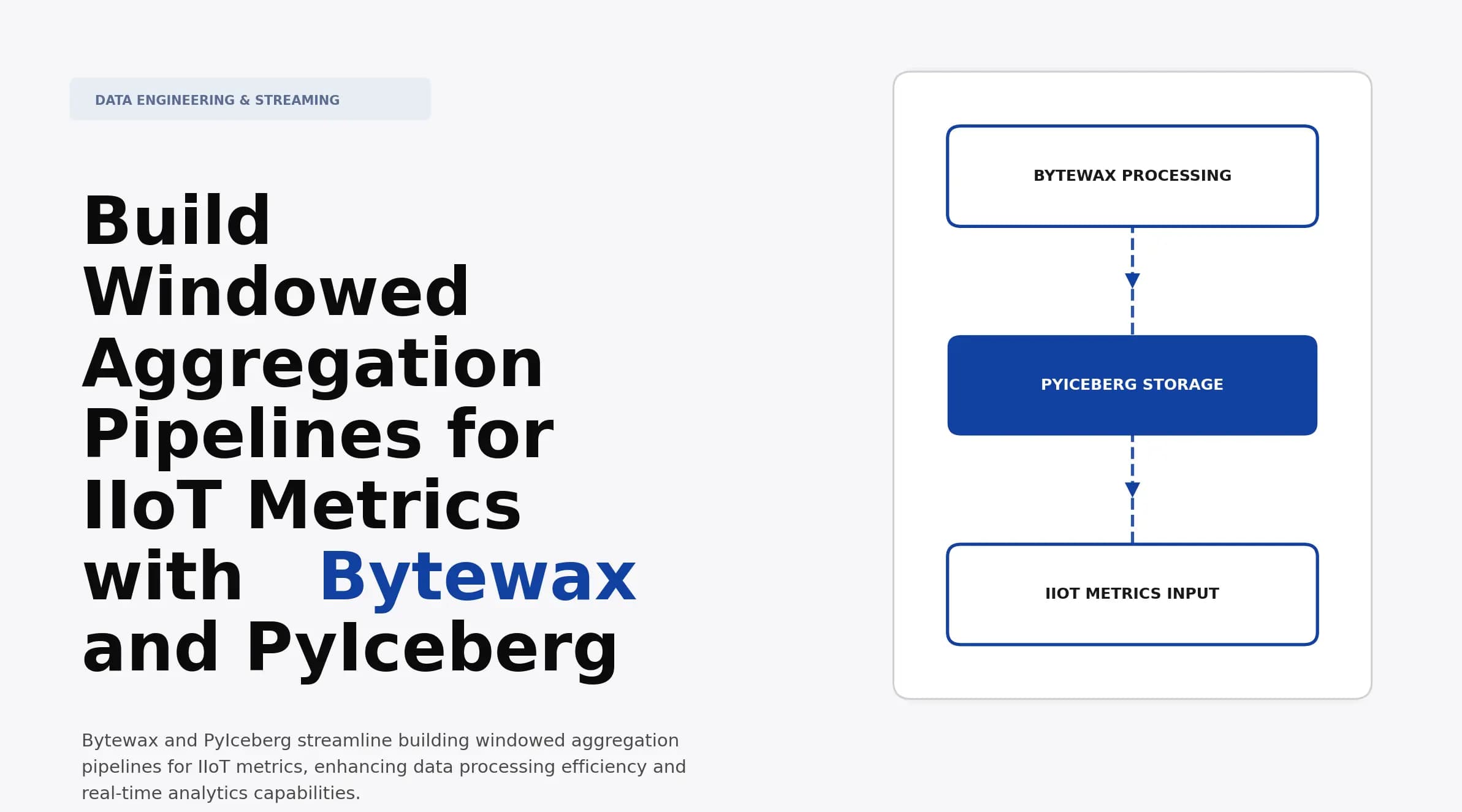 Build Windowed Aggregation Pipelines for IIoT Metrics with Bytewax and PyIceberg