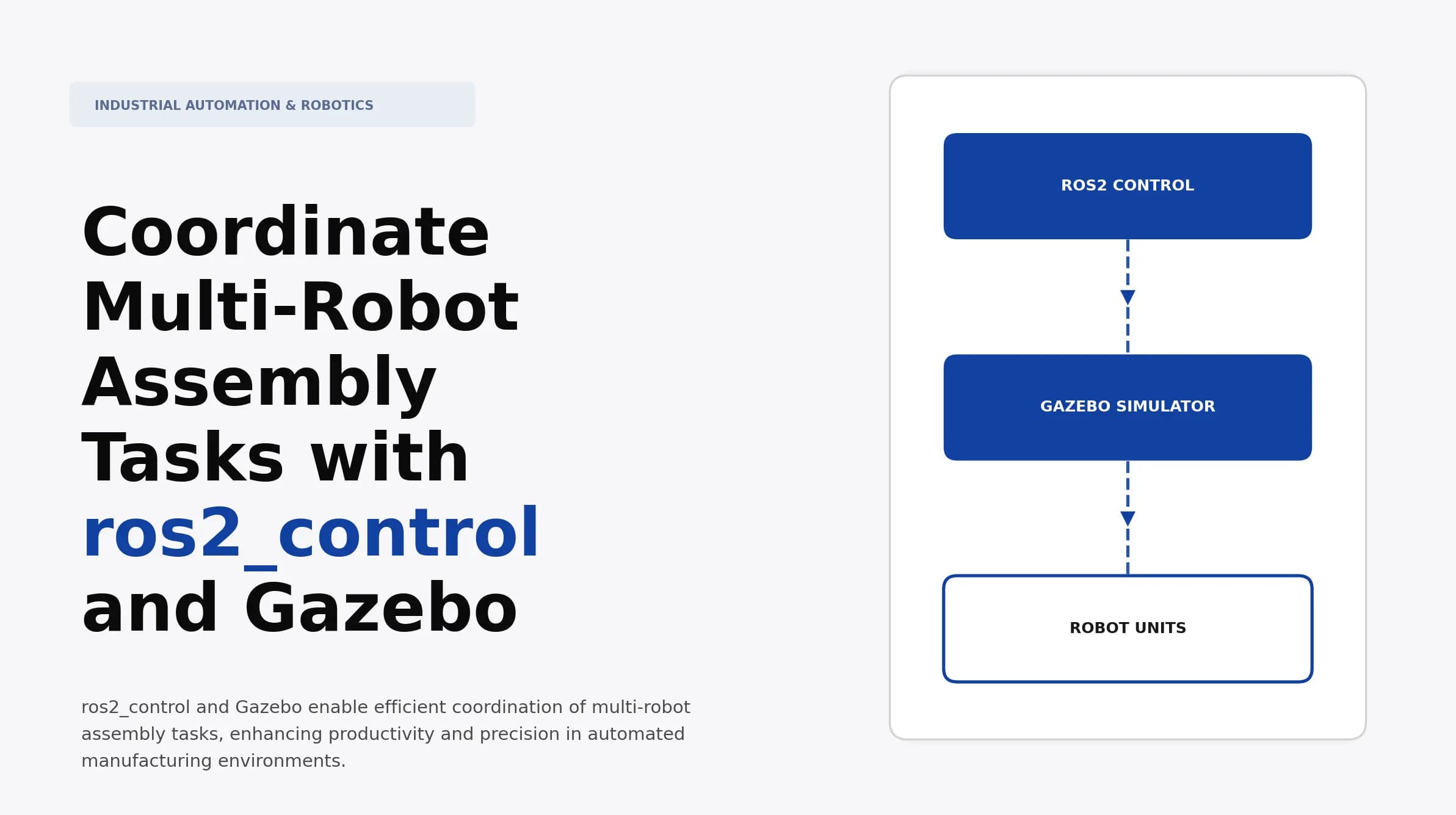 Coordinate Multi-Robot Assembly Tasks with ros2_control and Gazebo