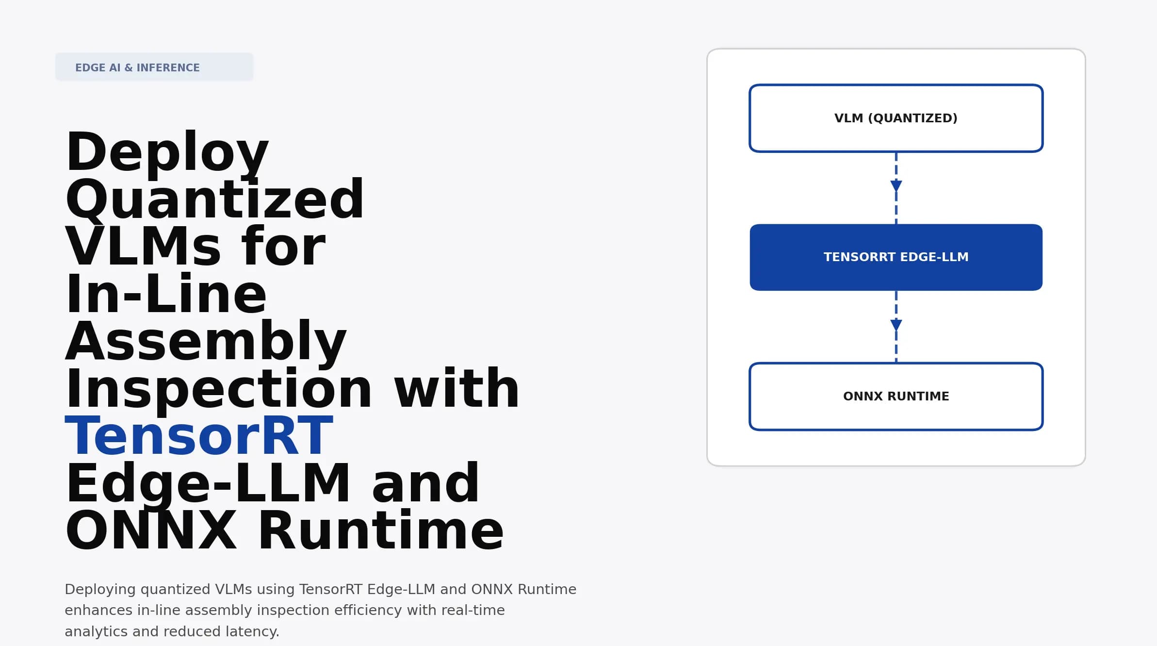 Deploy Quantized VLMs for In-Line Assembly Inspection with TensorRT Edge-LLM and ONNX Runtime