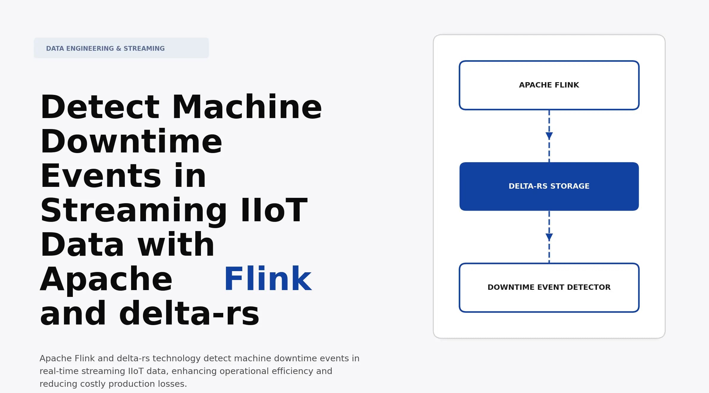 Detect Machine Downtime Events in Streaming IIoT Data with Apache Flink and delta-rs