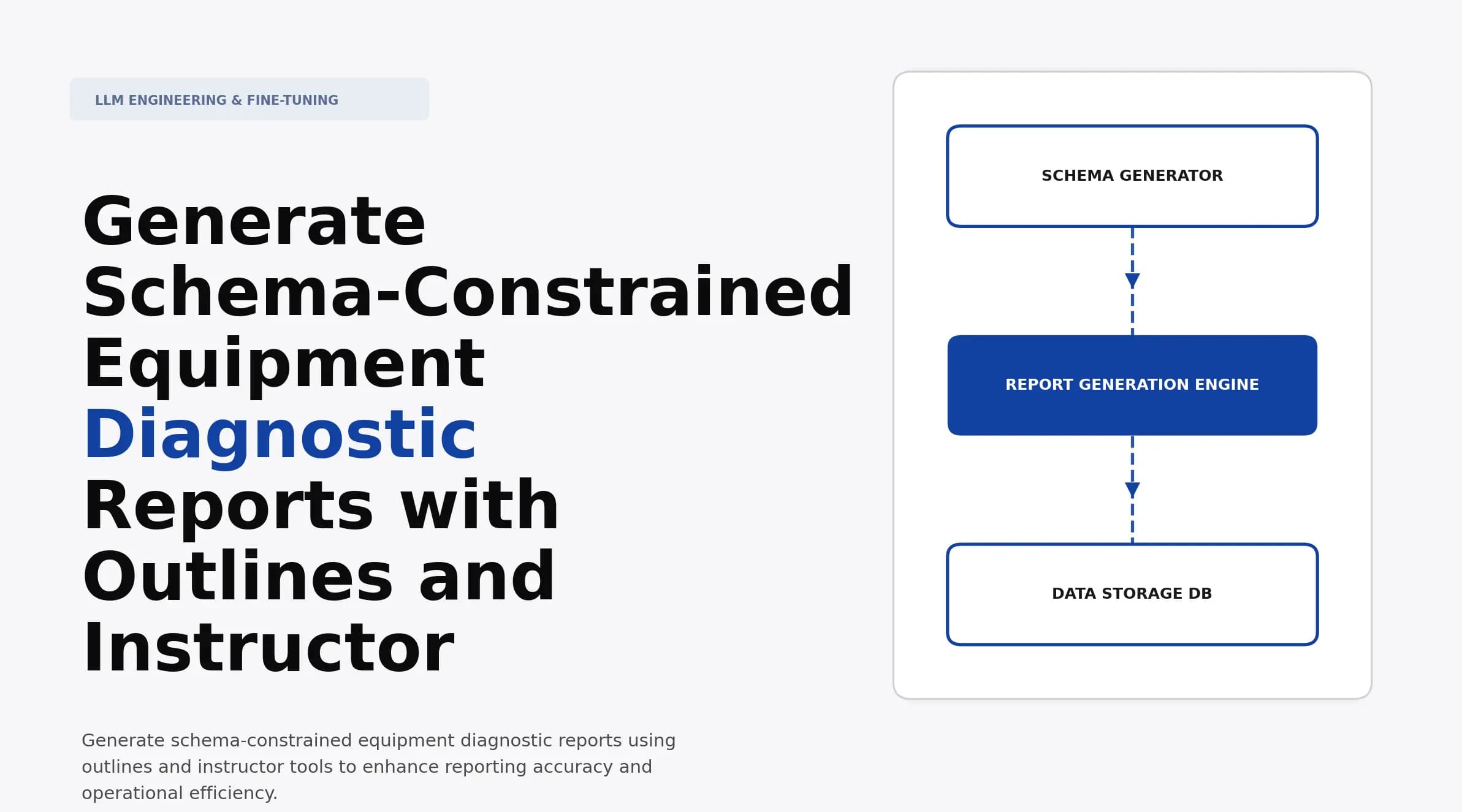 Generate Schema-Constrained Equipment Diagnostic Reports with Outlines and Instructor