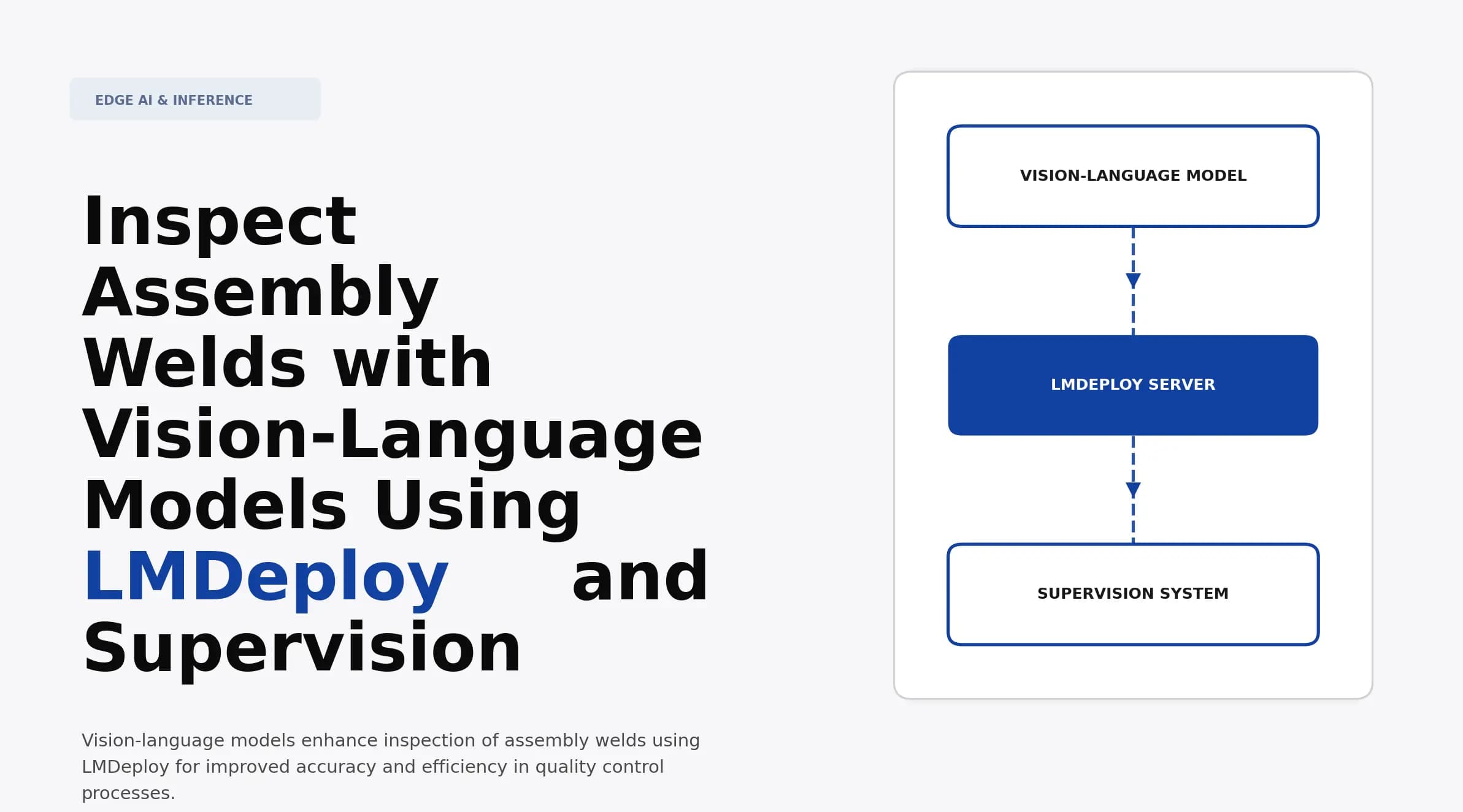 Inspect Assembly Welds with Vision-Language Models Using LMDeploy and Supervision