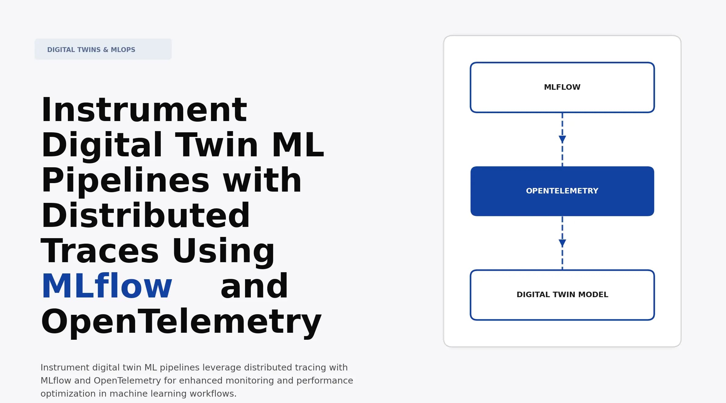Instrument Digital Twin ML Pipelines with Distributed Traces Using MLflow and OpenTelemetry