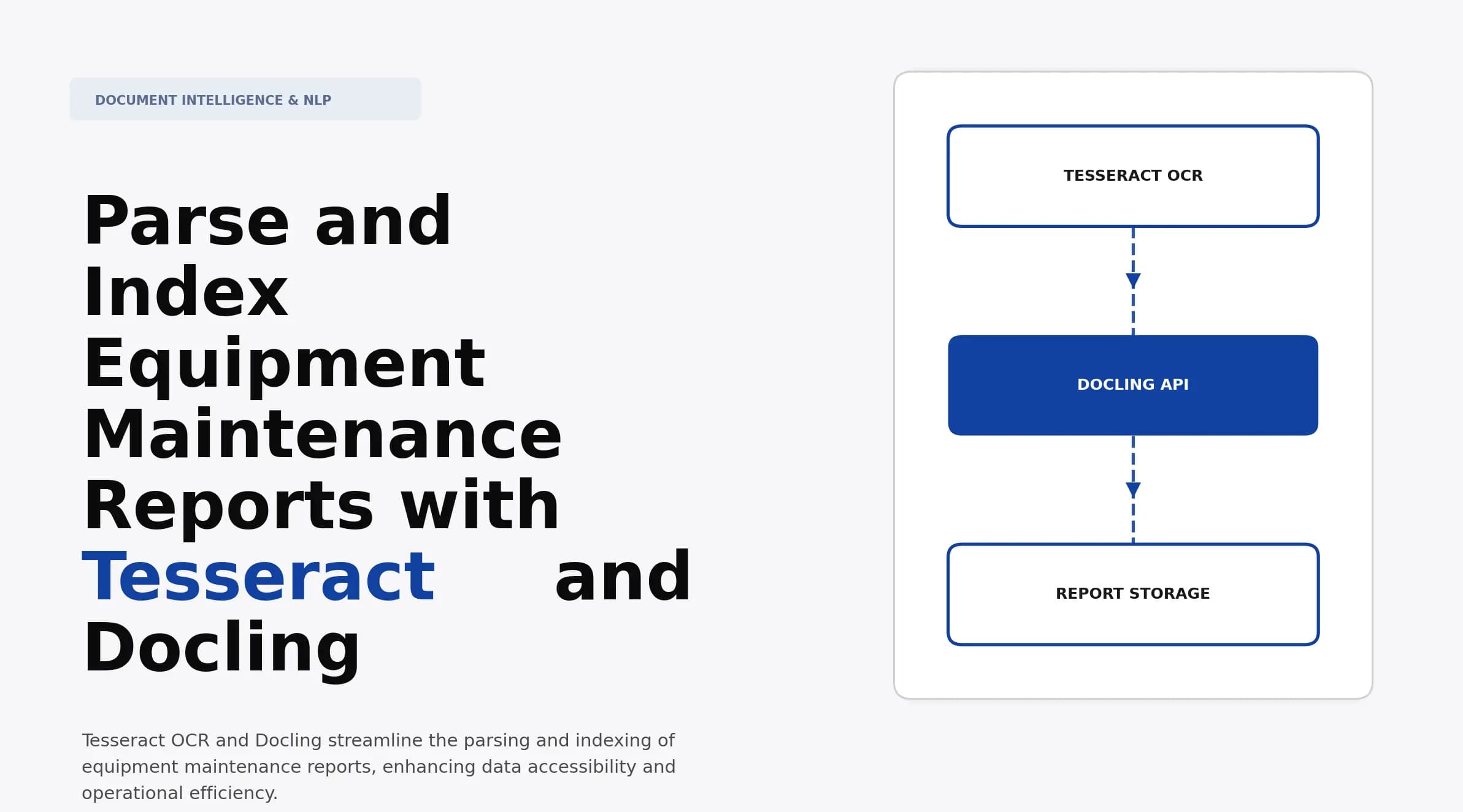 Parse and Index Equipment Maintenance Reports with Tesseract and Docling