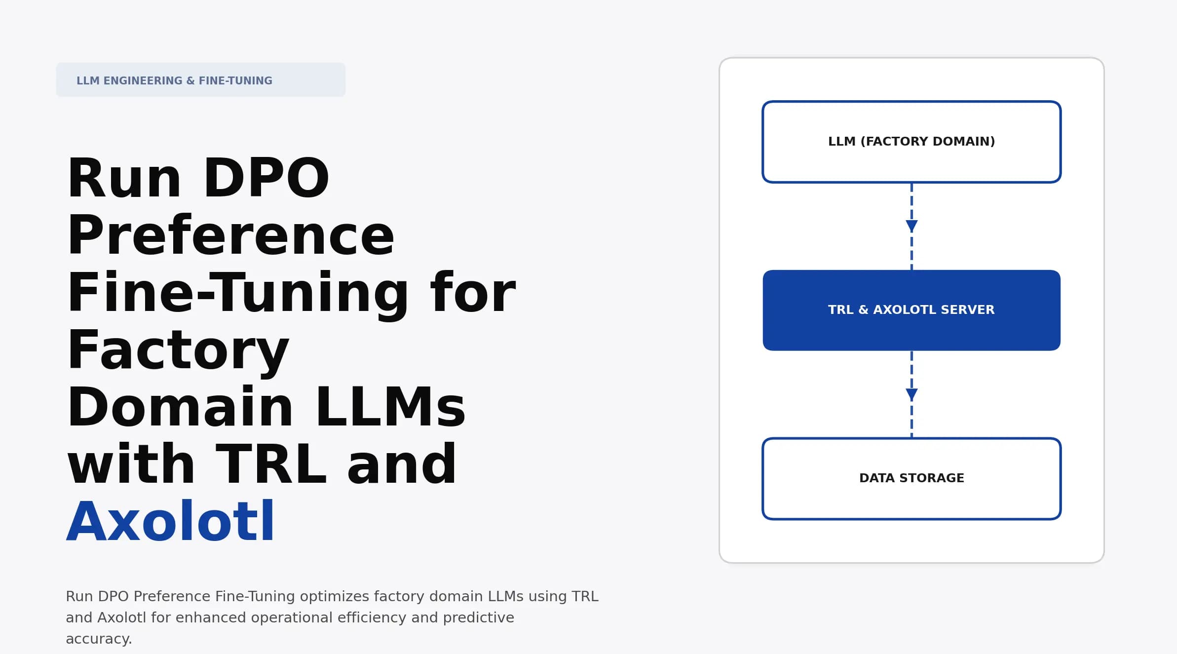 Run DPO Preference Fine-Tuning for Factory Domain LLMs with TRL and Axolotl