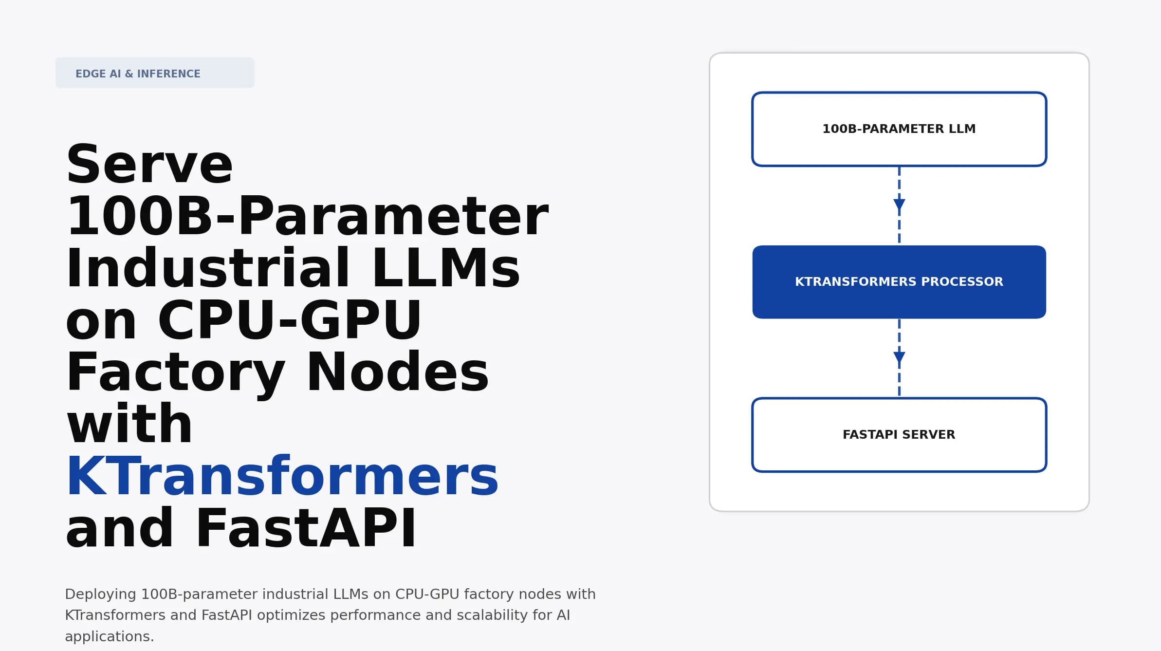 Serve 100B-Parameter Industrial LLMs on CPU-GPU Factory Nodes with KTransformers and FastAPI