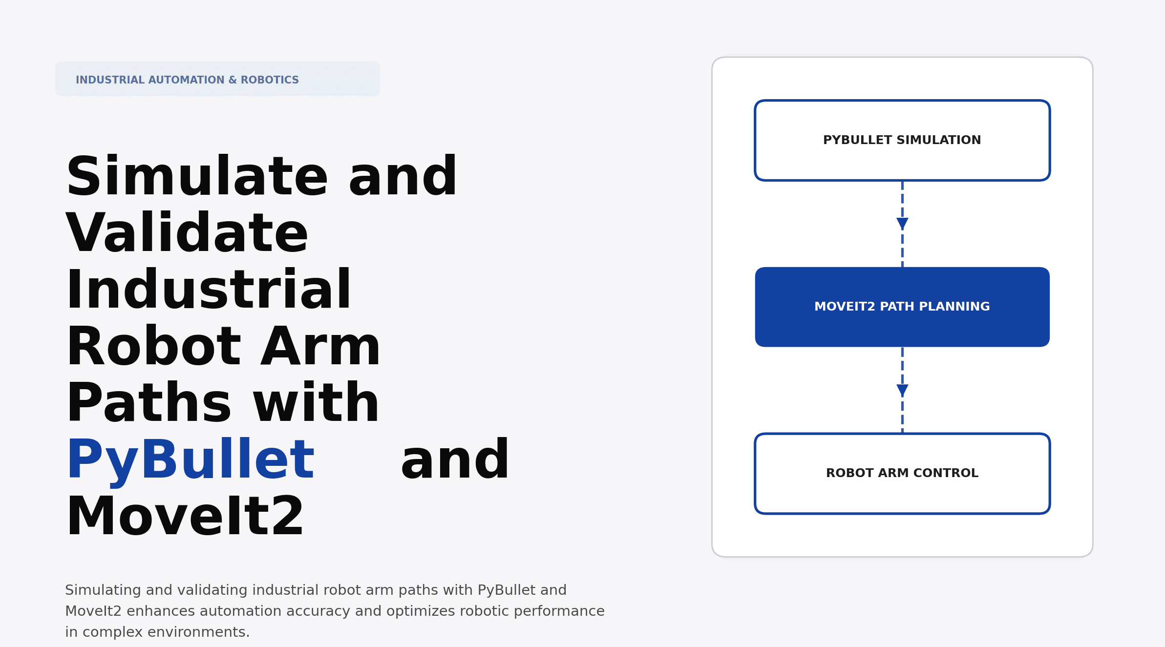 Simulate and Validate Industrial Robot Arm Paths with PyBullet and MoveIt2