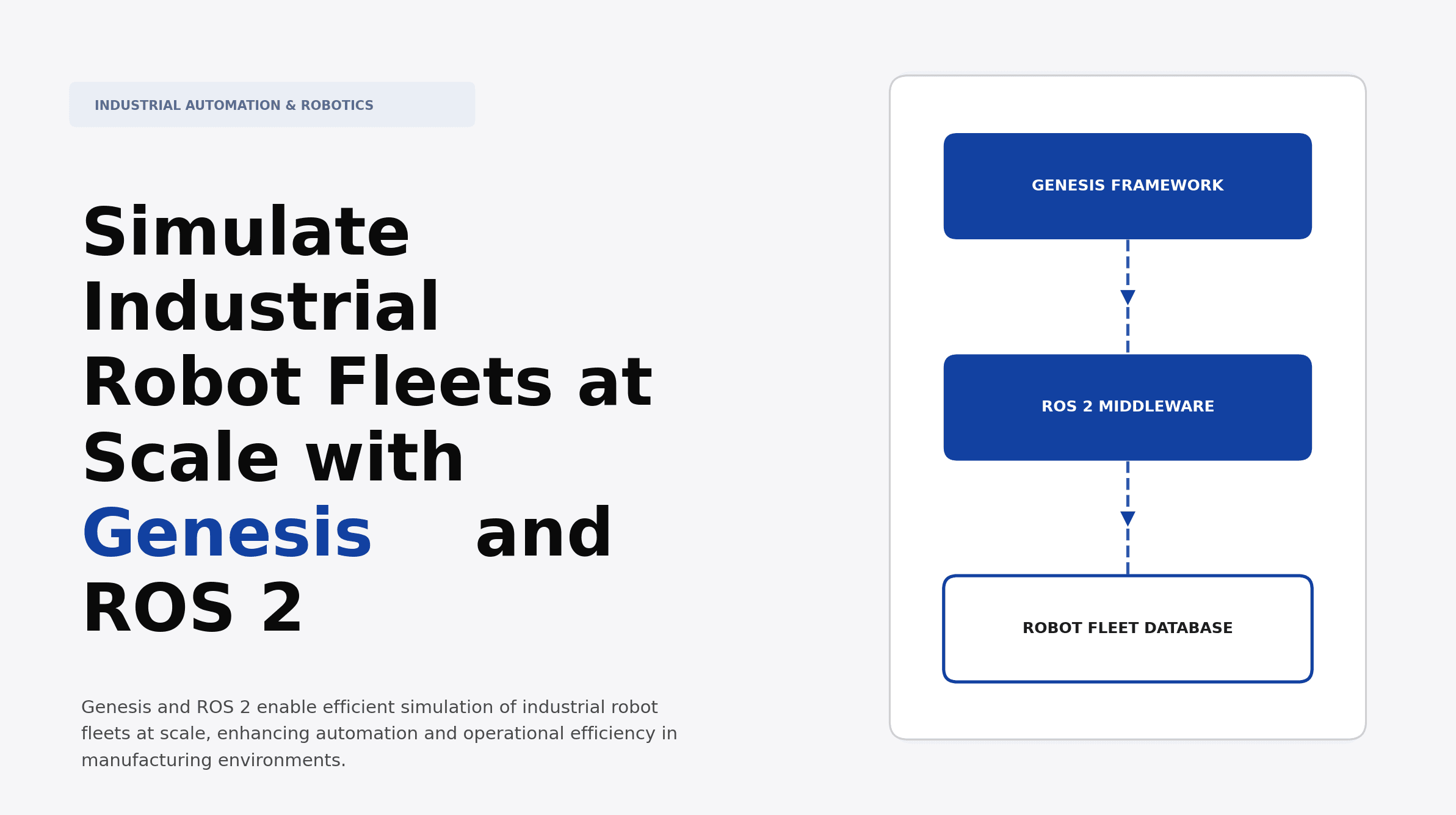 Simulate Industrial Robot Fleets at Scale with Genesis and ROS 2