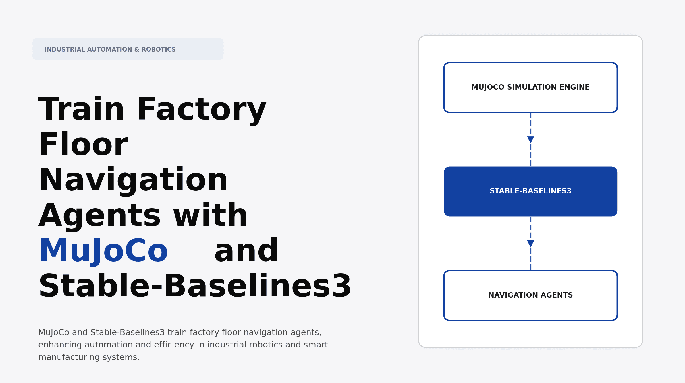 Train Factory Floor Navigation Agents with MuJoCo and Stable-Baselines3