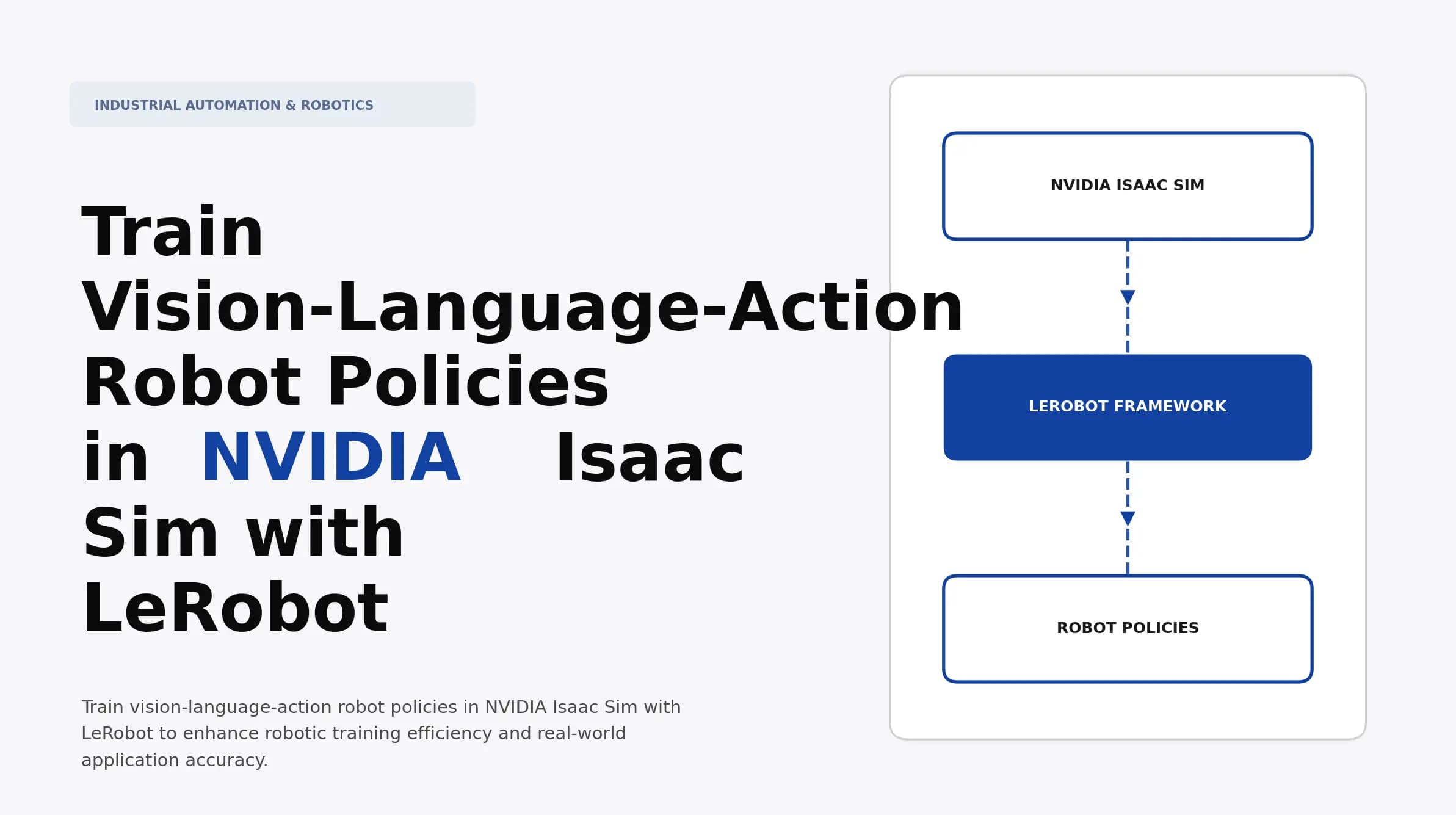 Train Vision-Language-Action Robot Policies in NVIDIA Isaac Sim with LeRobot
